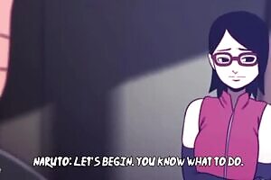 Sarada farting hot while showing her smelly ninja techniques to the Hokage to pass the kunoichi exam