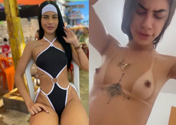 Jenifer Gomes naked showing her pussy and sitting on a thick dick