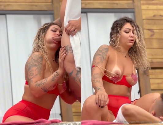 Naked Mislenesa taking off her panties and riding the dick in delicious sex